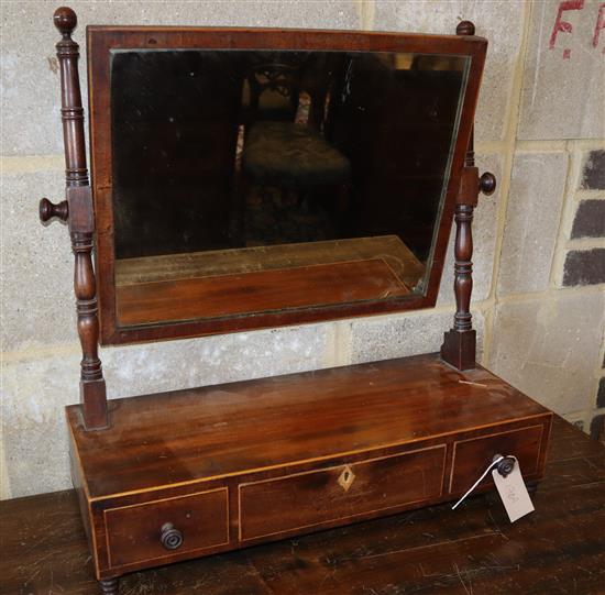 A mahogany dressing table mirror, width 55cm, depth 21.5cm, height 58.5cm